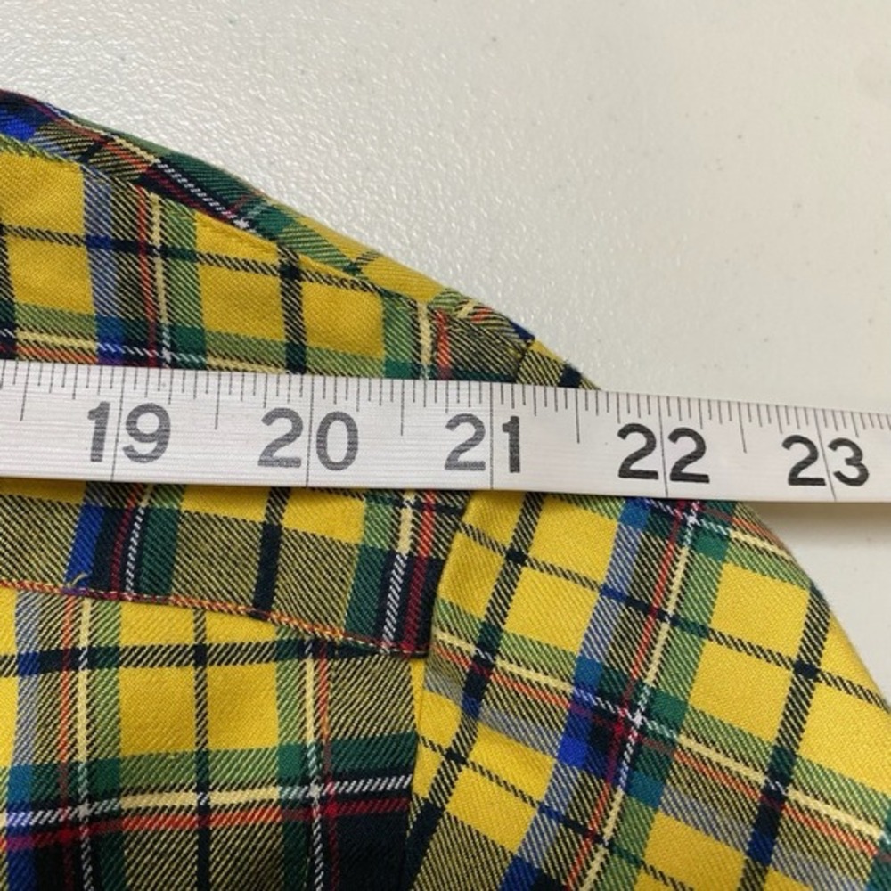 Vtg 90s Ralph Lauren Button Down Mens XXL Yellow Plaid Custom Fit Preppy Cabin‎ - Picture 6 of 9